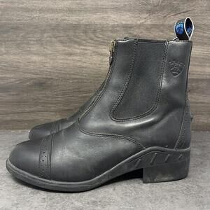 ARIAT Devon Zip Paddock Boots Womens Size 7.5 Black Leather Zip